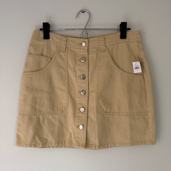 OLD NAVY NWT button front khaki mini skirt - Picture 1 of 7